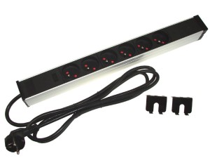 Listwa zasilająca 1U 19" 6 gniazd kątowa