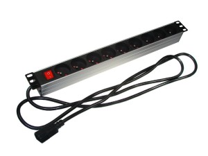 Listwa zasilająca 1U 19" 9 gniazd wtyk C14 wyłącznik