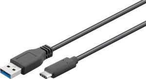 Kabel USB-C - USB-A 3.0 czarny 0,5m Goobay