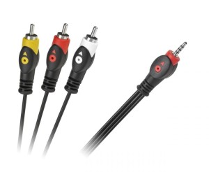 Kabel Jack 3.5 cztero-polowy 3 x RCA 3m