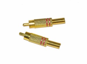 Wtyk Chinch RCA z odgiętką-sprężynką