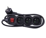 EMOS przedłużacz z wyłącznikiem 3 gniazda 1,5m czarny