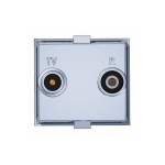 Abonenckie gniazdo multimedialne, modularne 2-wyj., 45x45 RTV-DATA, końcowe PTK04