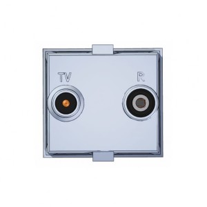 Abonenckie gniazdo multimedialne, modularne 2-wyj., 45x45 RTV-DATA, końcowe PTK04