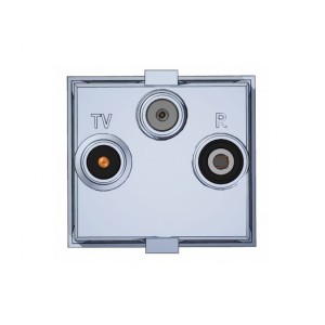 Abonenckie gniazdo multimedialne, modularne 3-wyj. 45x45 R-TV-DATA, końcowe PTK504