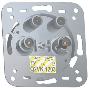 Gniazdo satelitarne 2xRTV-2xSAT 2Q2VK1202 / 2Q2VK1202F