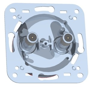 Gniazdo przelotowe 2xRTV (1xRTV+1xDATA)  QSP