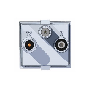 Abonenckie gniazdo satelitarne modularne 45x45, końcowe  R-TV-SAT, 2PWK202